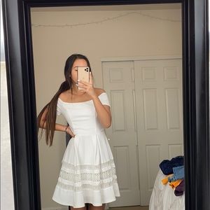 white off the shoulder dress